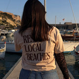Crop top  "Respect Local Beaches" - Beige