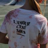 L'amour c'est nous - Tee-shirt  l Tie & Dye Orange Pink