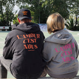 Hoodie l'Amour c'est Nous l Grey & Pink