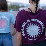 Crop top « Soleil & Semelles » - Bleu ciel