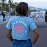 Crop top « Soleil & Semelles » - Bleu ciel