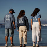 Crop top  "Respect Local Beaches" - Bleu