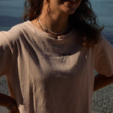 Crop top  "Respect Local Beaches" - Beige