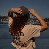 Crop top  "Respect Local Beaches" - Beige
