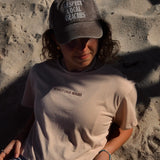 Crop top  "Respect Local Beaches" - Beige