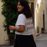 Crop Top « Les Copines Gentilles » - Blanc