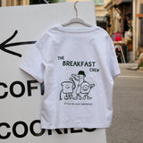 Tee-shirt Kids Oversize "The Breakfast Crew" - Blanc