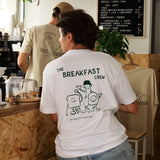 Tee-shirt Oversize "The Breakfast Crew" - Blanc